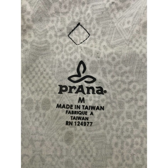 Prana Victoria Faux Wrap Dress Short Sleeve V-Neck Size Medium Black White - Picture 6 of 10